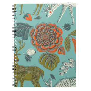 Sommergarten Hirsch Nahtlose Illustration. Notizblock