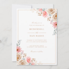 Sommergarten Hochzeit der Wasserfarben Einladung