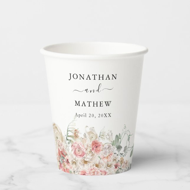 Sommergarten Hochzeit der Wasserfarben Pappbecher (Vorderseite)