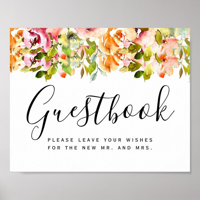 Sommergarten Hochzeit der Wasserfarben Poster (Vorne)