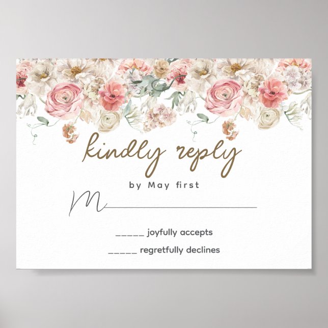 Sommergarten Hochzeit der Wasserfarben Poster (Vorne)