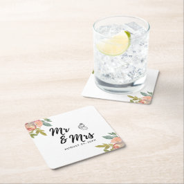 Sommergarten Hochzeit der Wasserfarben Rechteckiger Pappuntersetzer