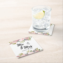 Sommergarten Hochzeit der Wasserfarben Rechteckiger Pappuntersetzer