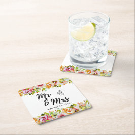 Sommergarten Hochzeit der Wasserfarben Rechteckiger Pappuntersetzer