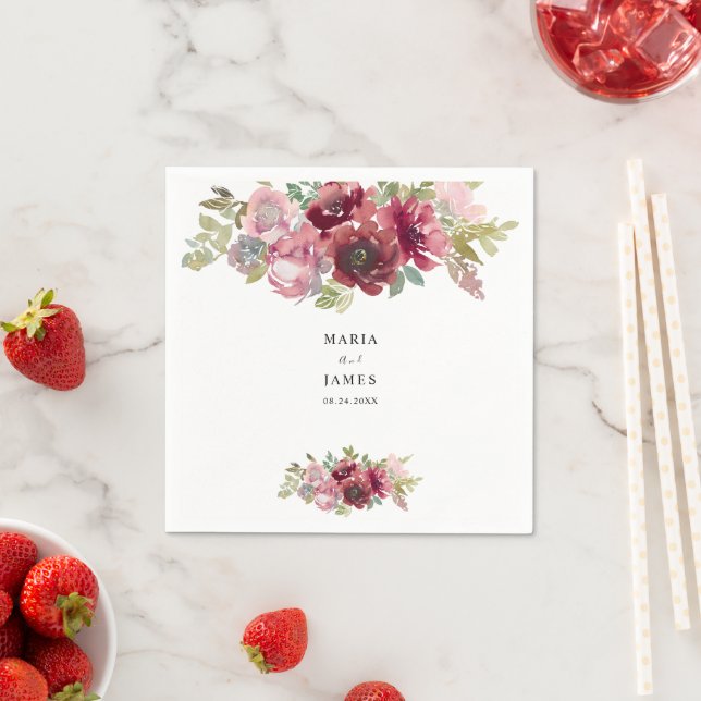 Sommergarten Hochzeit der Wasserfarben Serviette (Beispiel)