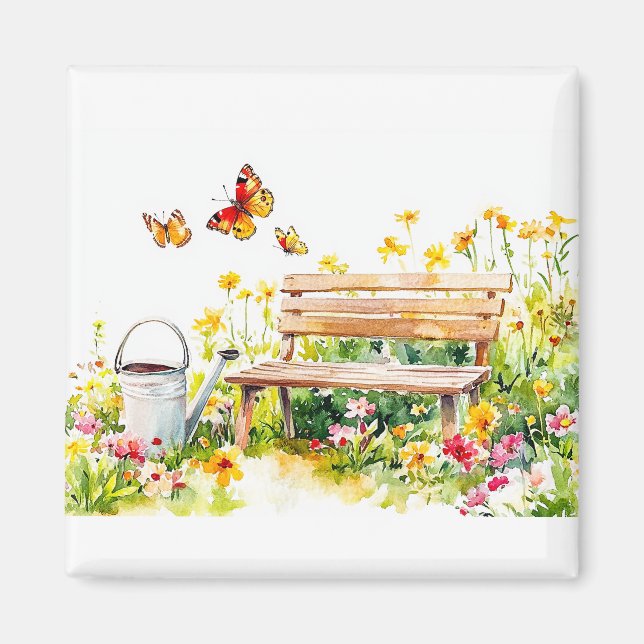 Sommergarten mit Schmetterlingen Magnet (Vorne)