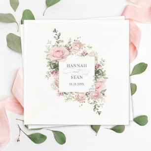 Sommergarten Rose Blumenhochzeit Serviette