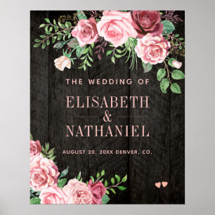 Sommergarten Rose Hochzeitsstall Holz Begrüßungsze Poster