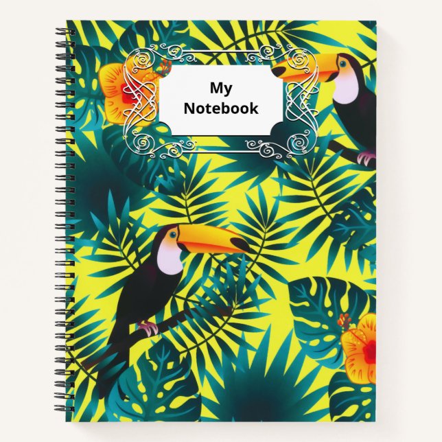 Sommergärten Tropischer Toucan Jungle Foliage Notizbuch (Vorderseite)