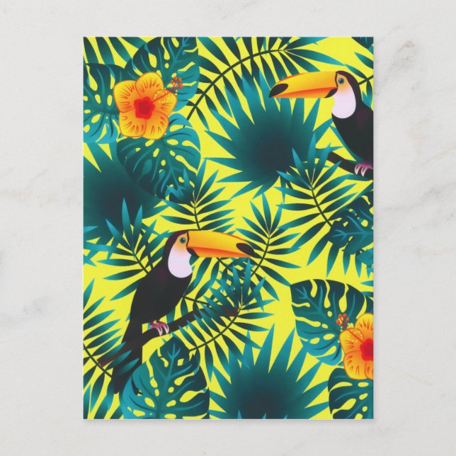 Sommergärten Tropischer Toucan Jungle Foliage Postkarte (Vorderseite)