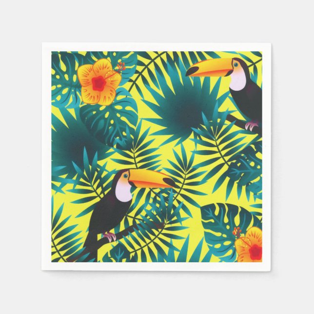 Sommergärten Tropischer Toucan Jungle Foliage Serviette (Vorderseite)