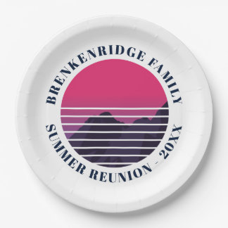 Sommergebirge Party Retro Sonnenuntergang Gebirge  Pappteller