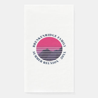 Sommergebirge Party Retro Sonnenuntergang Gebirge  Serviette