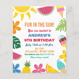 Sommergeburt-Feiertag-Einladung