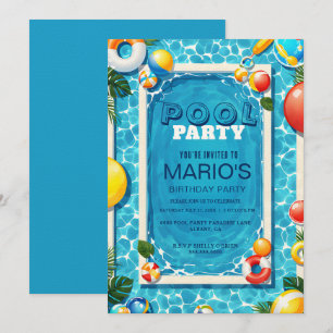 Sommergeburtstag Schlag Bash, individualisierbares Einladung