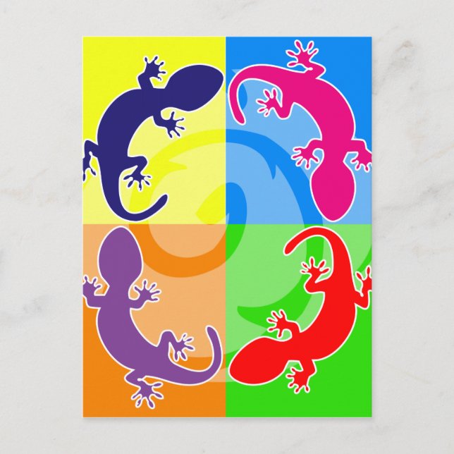 Sommergecko-Pop Postkarte (Vorderseite)
