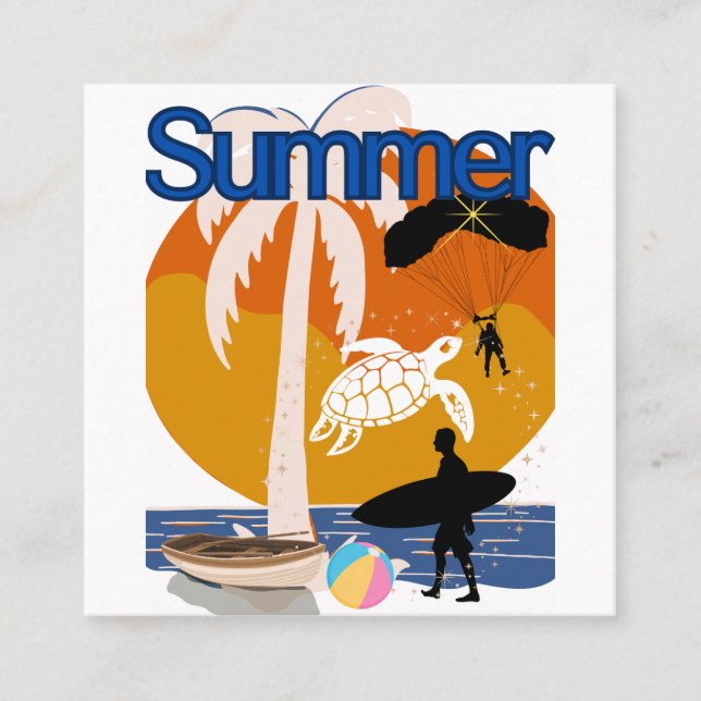 Sommergeist Quadratische Visitenkarte (Vorderseite)