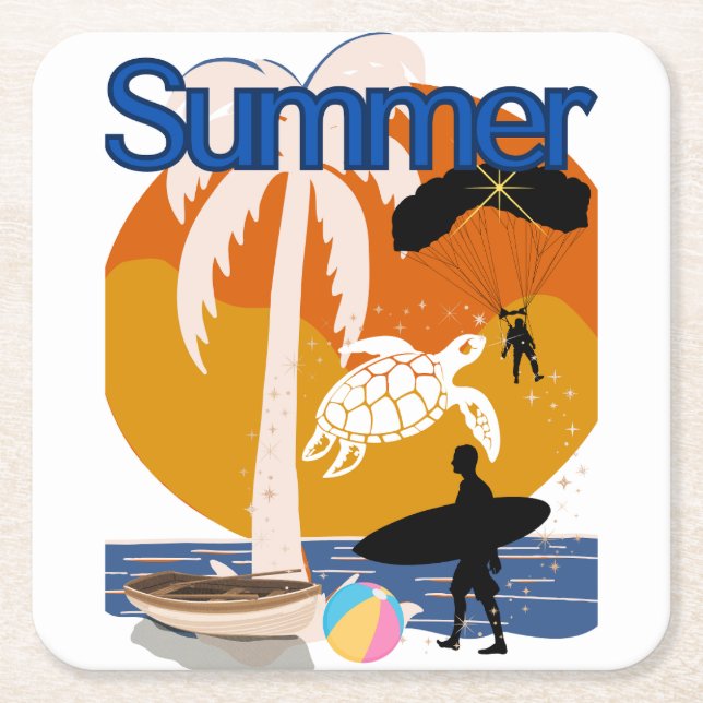 Sommergeist Rechteckiger Pappuntersetzer (Vorderseite)