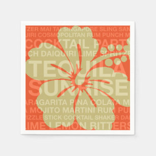 Sommergeistes Cocktails und Hibiskus Paper Napkins Serviette