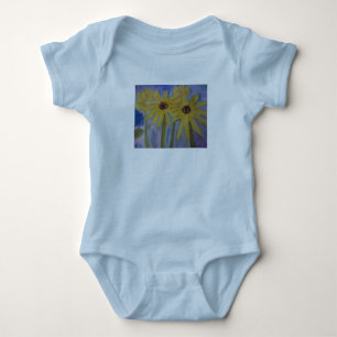 Sommergelbe Sonnenblumen Baby Strampler