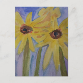 Sommergelbe Sonnenblumen Postkarte