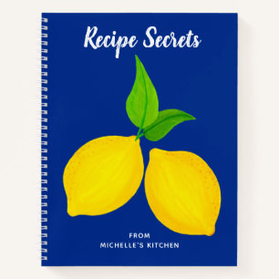 Sommergelbe Zitronen Blaue Rezept Notizbuch