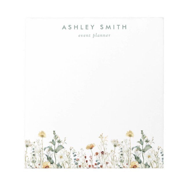 Sommergeschäft Wildblume Notizblock (Vorderseite)