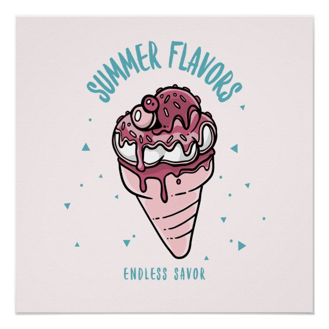 Sommergeschmack Tropfeis Poster (Vorderseite)