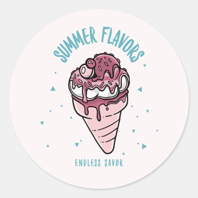 Sommergeschmack Tropfeis Runder Aufkleber (Vorderseite)