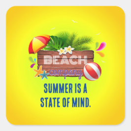 Sommergesellschaft Quadratischer Aufkleber