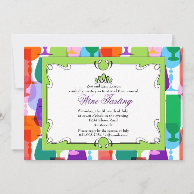 Sommergläser Weinprobe Einladung (Vorderseite)