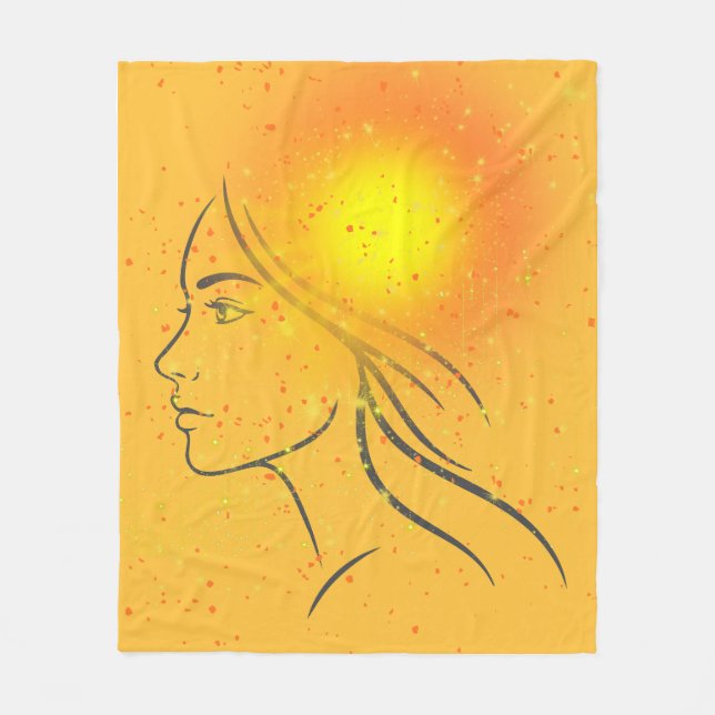 Sommergöttin – Weibliche saisonale Kunst Fleecedecke (Vorderseite)