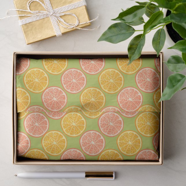 Sommergrün Orange Seidenpapier (Geschenk)