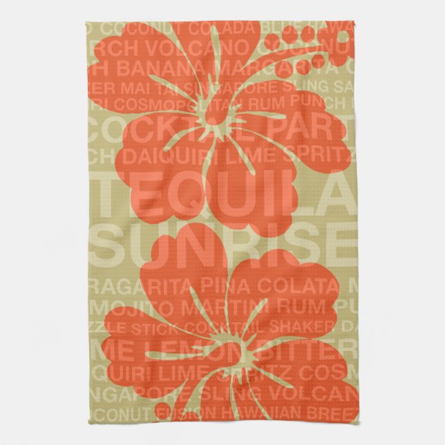 Sommergüte Cocktails und Hibiskus-Handtücher Küchentuch (Vertikal)
