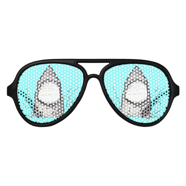 Sommerhai, Aquamarin gezeichnet und bemalt Sonnenbrille (Vorderseite)