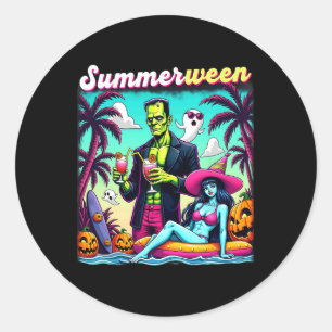 SommerHalloween Zombie Frankenstein Bo Runder Aufkleber