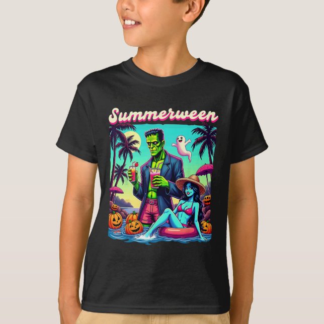 SommerHalloween Zombie Frankenstein Bo T-Shirt (Vorderseite)