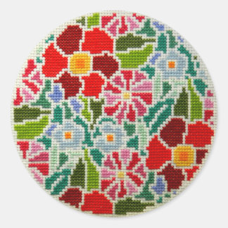 Sommerhandbestickte Rundschmuck von Erinnerungen Runder Aufkleber