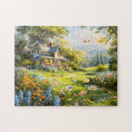 Sommerhaus mit Wildblumenwiese Puzzle