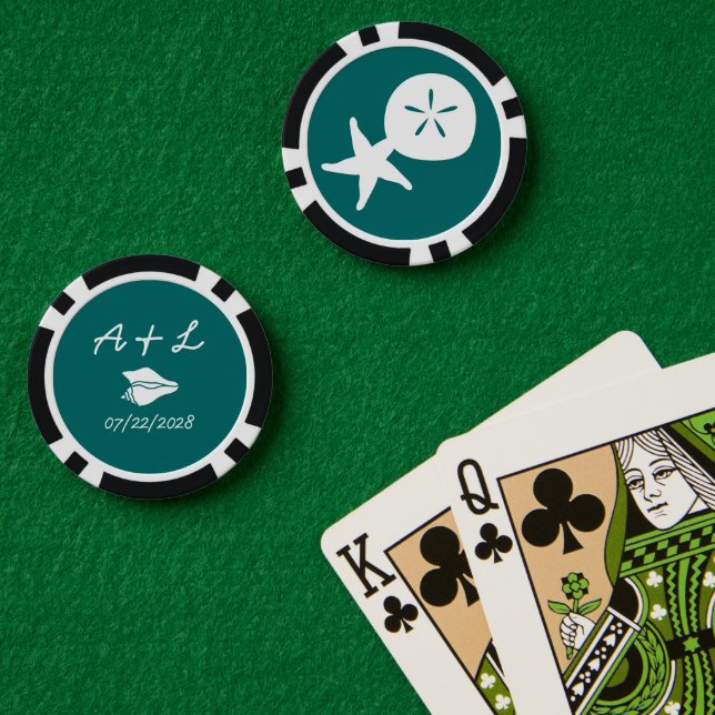 Sommerhäuschen im Aquamarinen Pokerchips (Pokertisch (doppelt))