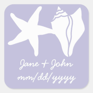 Sommerhäuschen in Lavendel Quadratischer Aufkleber