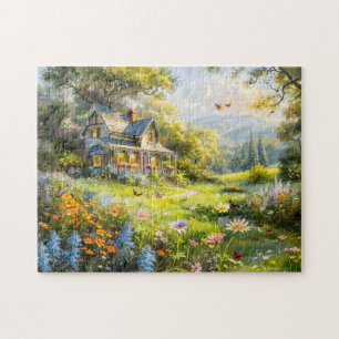 Sommerhäuschen mit Wildblumenwiese Puzzle