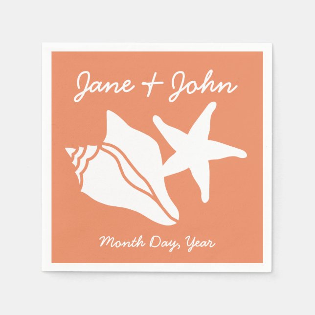 Sommerhäuser in Coral Napkins Serviette (Vorderseite)