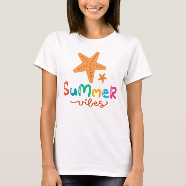Sommerhäuser und Starfish Frauen T-Shirt (Vorderseite)