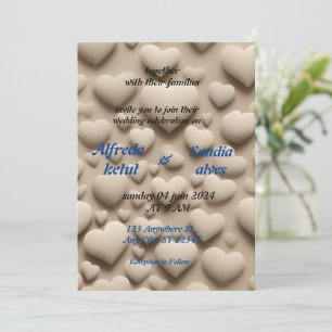 Sommerherzen Strand Blau Hochzeit Einladung