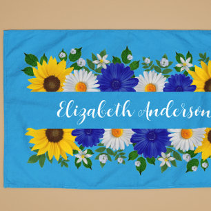 Sommerhimmel Blau Blumen Geschirrtuch