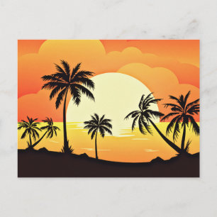 Sommerhintergrund mit Palmen-32134 Postkarte