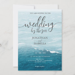 Sommerhochzeit am Ozean des blauen Meerwassers Einladung
