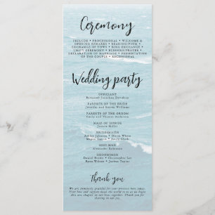 Sommerhochzeit am Ozean des blauen Meerwassers Programm