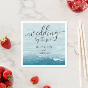 Sommerhochzeit am Ozean des blauen Meerwassers Serviette